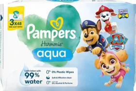 Pampers Harmonie Aqua vlhčené ubrousky Paw Patrol 3x48 ks (8700216722476)