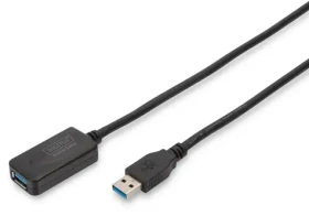 Digitus USB 3.0 5 m černá / Prodlužovací kabel / Aktivní / USB-A (DA-73104)