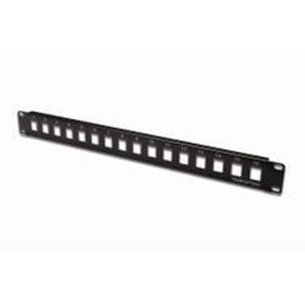 DIGITUS 19 Patch panel / nestíněný / 16 portů / neosazený / 1U / černá barva / RAL 9005 (4016032157441)