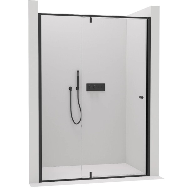 CERANO Sprchové pivotové dveře Santini L/P - 6 mm - černá matná, transparentní sklo - 120x195 cm