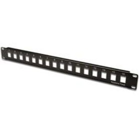 DIGITUS 19 Patch panel / nestíněný / 16 portů / neosazený / 1U / černá barva / RAL 9005 (4016032157441)