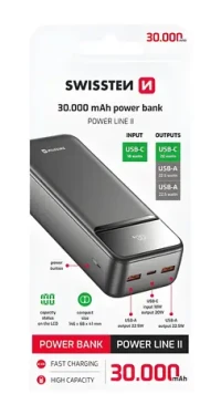 Swissten Power Line II 30000 mAh černá / Power Bank