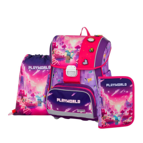 Školní set s batohem 3-dílný KARTON P+P PREMIUM COOL - Playworld Girl