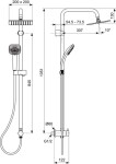 IDEAL STANDARD - Idealrain Cube Sprchový set 200, 1 proud, chrom A5834AA