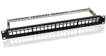 MicroConnect Prázdný patch panel CAT6 24 portů pro 1U rack 19" černá (PP-027)