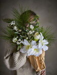Bloomingville Umělá kytice Kristin Bouquet White 105 cm, růžová barva, bílá barva, multi barva, plast