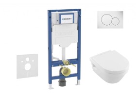 GEBERIT - Duofix Set předstěnové instalace, klozetu Architectura a sedátka softclose, tlačítko Sigma01, alpská bílá SANI11CK3100