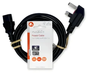Nedis Napájecí kabel UK černá / zástrčka UK (úhlová) - konektor IEC-320-C13 / 2 m (CEGL11100BK20)