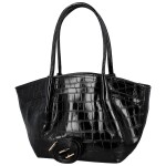 Luxusní dámská koženková kabelka na rameno Moiry, černá