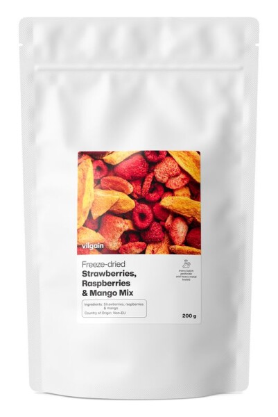 Vilgain Mix lyofilizovaných jahod, malin a manga – 200 g