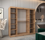 Šatní skříň Abi Y0 Barva korpusu: Dub artisan, Rozměry: 120 cm, Dveře: Černá