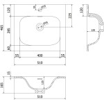 MEXEN/S - Orio koupelnová skříňka 50 cm s umyvadlem Vela, 1 šuplík, grafit mat/bílá mat 91A10-05047-1-BF66-W23M01
