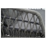 Zahradní set 1+1+2, stůl 90x48, židle a dvojsedačka, Antracitový umělý ratan, kov antracit, tmavě šedá látka.