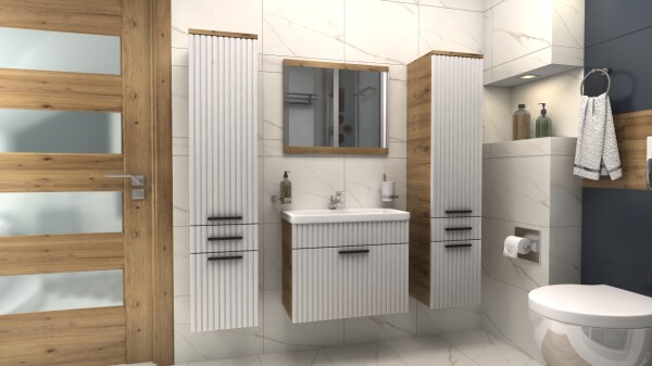 FRONTI Koupelnová sestava TERNI B bílý mat + dub artisan