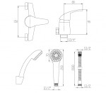 INVENA - Sprchová baterie se sprchovým setem MITRIS BN-79-KPL-Q