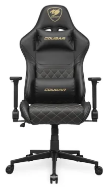 COUGAR Armor One V2 černo-zlatá / Herní židle / nastavitelná / syntetická kůže / pojezd. kolečka / nosnost 120 kg (CGR-AO2-GLB)