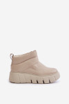 Zazoo 60470 Kožené boty zateplené vlnou na platformě světle béžové 40