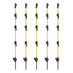 Sklolaminátový oválný sloupek pro elektrický ohradník 110 cm, nášlap a hrot, 4 izolátory - 50 ks