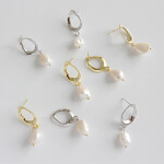 LUNICA Stříbrné večerní náušnice PERLY GOLD 0558