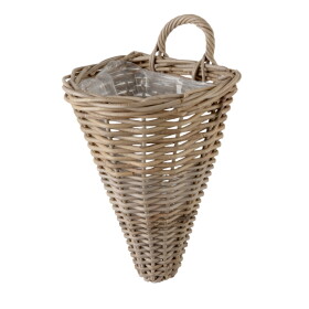 Garden Trading Nástěnný květináč Kingscote Rattan, přírodní barva, proutí
