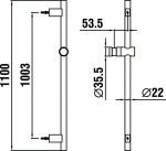 Laufen - Sprchové příslušenství Sprchová tyč 110 cm, chrom HF904794100000