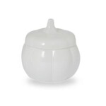 Storefactory Skleněná dóza Dýně Brehult White 9 cm, bílá barva, sklo