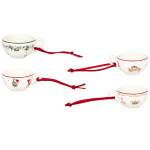 GREEN GATE Porcelánová vánoční ozdoba Joanni White – set 4 ks, multi barva, porcelán
