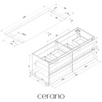 CERANO - Koupelnová skříňka Carole + deska pod umyvadlo Navira Pro - 36 mm - dub medový - 140x51,6x46 CER-668309