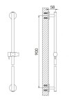 STEINBERG - 100 Sprchová tyč, 90 cm, chrom 100 1623