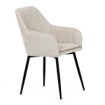 Židle jídelní, krémová látka, černý kov