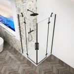 GELCO - TRINITY BLACK obdélníkový kout 800x1100 rohový vstup, čiré sklo, GT2280-11C-B GT2280-11C-B