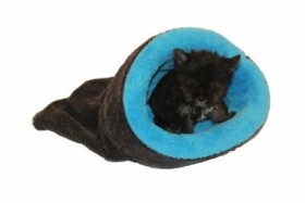 Marysa Marysa pelíšek 2v1 mini pro štěňátka/koťátka, modrý/černý