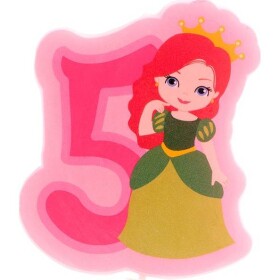 Svíčka na dort číslice pět princezna 7cm - Dekora