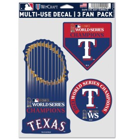 Samolepka Texas Rangers MLB 2023 World Series Champions Set (3 ks)% 1 ks