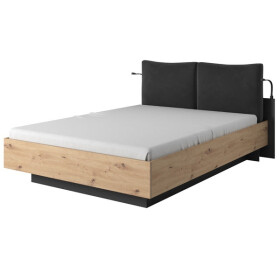 Dřevěná postel Dario 160x200 vč. výklopného roštu, dub, antracit