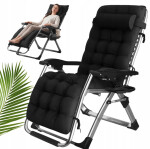 Skládací zahradní lehátko s polštářem TDC01-BK Šedá