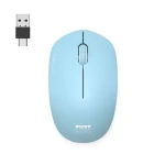 PORT CONNECT Wireless COLLECTION azurová / bezdrátová myš / USB-A/USB-C dongle / 2.4Ghz / 1600 DPI     (900544)