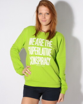 WESC MESSAGE CREW LIME GREEN dámská mikina