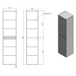 SAPHO - MORIAN vysoká skříňka 35x140x30cm, dub černý MR189