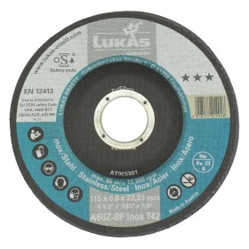 Kotouč řezný, 115 x 0,8mm, A60Z-BF INOX, LUKAS