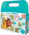 EDUCA Puzzle v kufříku Disney zvířátka 4v1