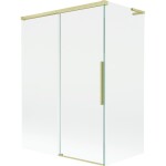 MEXEN/S - Rox L vanová zástěna 2-křídlová posuvná 120 + 70 x 150, transparent, zlatá kartáčovaná 8C9L-120-070-55-00