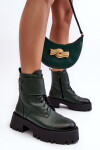 Kůže Dámské Botky Workery Zelené Lemar Anceria 36