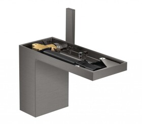 AXOR - MyEdition Umyvadlová baterie s výpustí Push-Open, EcoSmart, kartáčovaný černý chrom/bez destičky 47032340