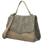 Módní dámská koženková kabelka do ruky Sira, béžovo-šedá