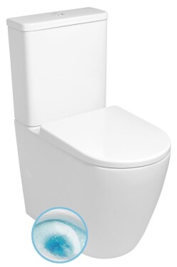 SAPHO - TURKU WC kombi, Vortex Rimless, spodní/zadní odpad, bílá PC104V