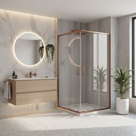REA/S - Sprchový kout City 80x100 Brush Copper Se sprchovou vaničkou Savoy KPL-K6981