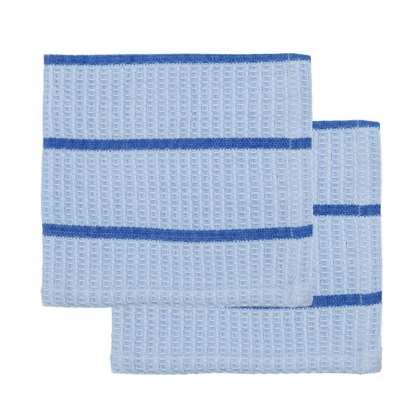 House Doctor Bavlněný hadřík Light Blue – set 2 ks, modrá barva, textil