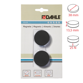 Dahle magnet přídržný, Ø 38 mm, 25 N, 2 ks, černý