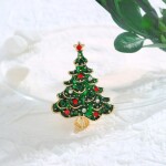 Vánoční brož se zirkony Christmas Tree 4 - vánoční stromeček, Barevná/více barev